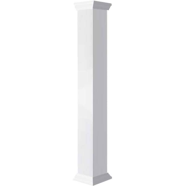 Ekena Millwork 12"W x 6'H Craftsman Classic Square Non-Tapered Smooth Column w/ Crown Capital & Base - EC1206ENPCRCR