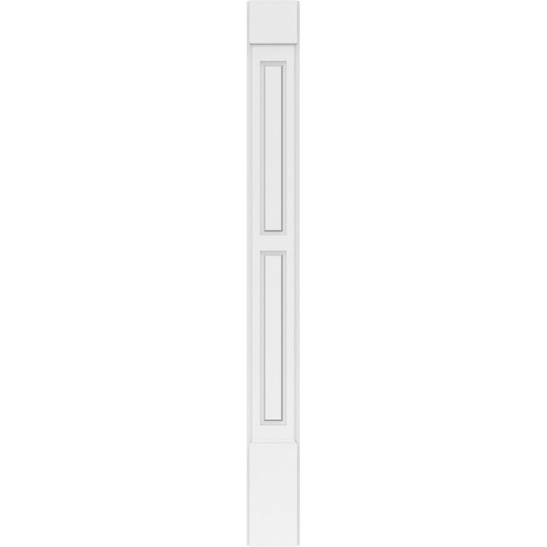 Ekena Millwork Two Equal Raised Panel PVC Pilaster w/Standard Capital & Base, 7"W x 72"H x 2"P - PILP07X072DRP01-2