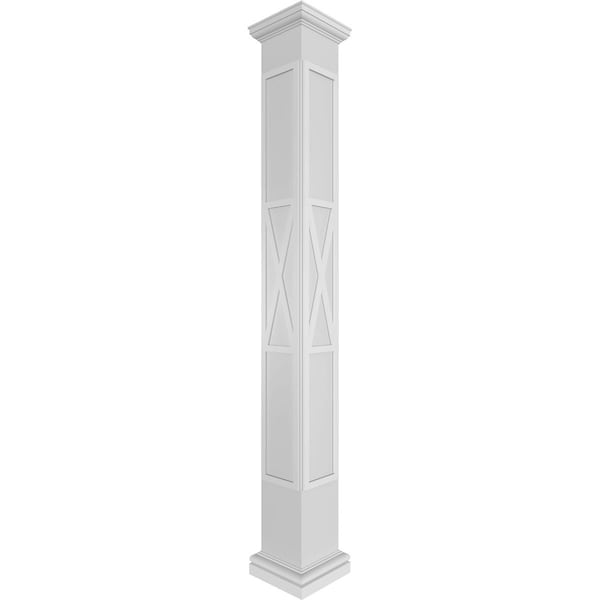 Ekena Millwork Craftsman Classic Square Non-Tapered X-Board Farmhouse Fretwork Column - CC1208ENXFHTUTU