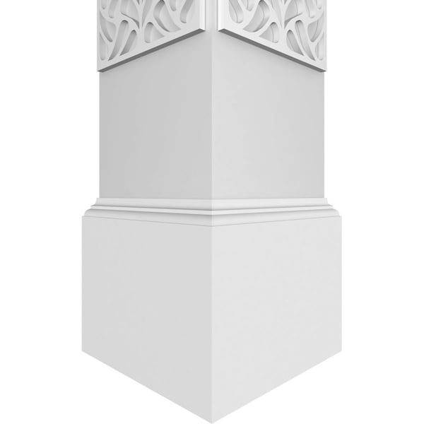 Ekena Millwork Craftsman Classic Square Non-Tapered Paisley Fretwork Column w/ Mission Capital & Mission Base - CC1208ENPSLMIMI