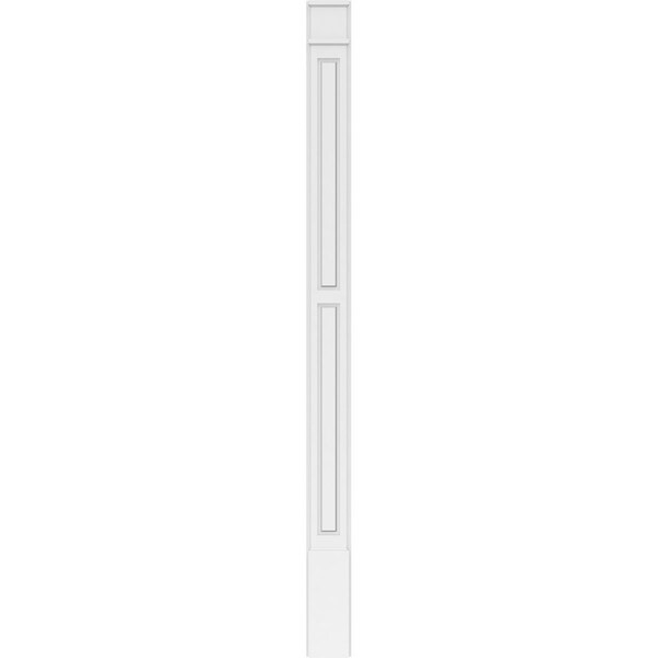 Ekena Millwork Two Equal Raised Panel PVC Pilaster w/Decorative Capital & Base, 7W x 102H x 2P, PR - PILP07X102DRP02-2