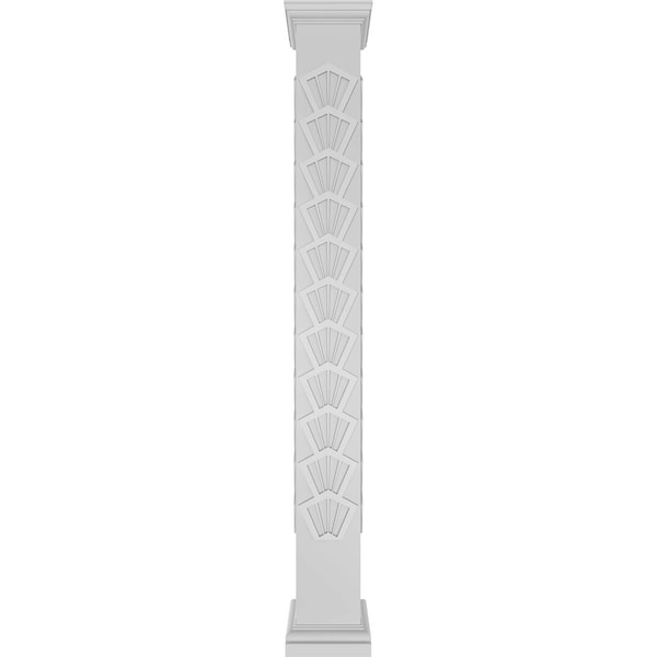 Ekena Millwork Craftsman Classic Square Non-Tapered Coastal Fretwork Column w/ Tuscan Capital & Tuscan Base - CC1209ENCTLTUTU