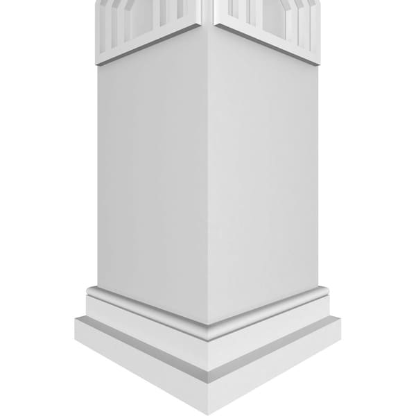 Ekena Millwork Craftsman Classic Square Non-Tapered Atlas Fretwork Column w/ Prairie Capital & Prairie Base - CC1009ENATLPRPR