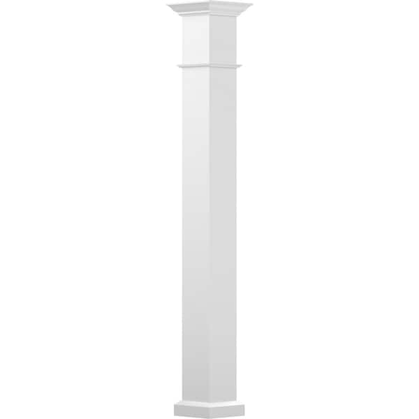 Ekena Millwork 9" x 10' Endura-Aluminum Wellington Style Column Square Shaft For Post Wrap Installation Non-Tapered - EA0910INPSEWEWE