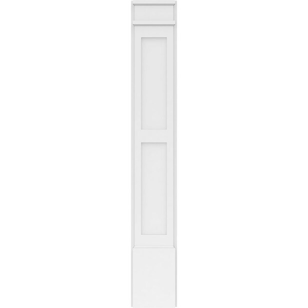 Ekena Millwork Two Equal Flat Panel PVC Pilaster w/Decorative Capital & Base, 9"W x 60"H x 2"P - PILP09X060DFP02-2