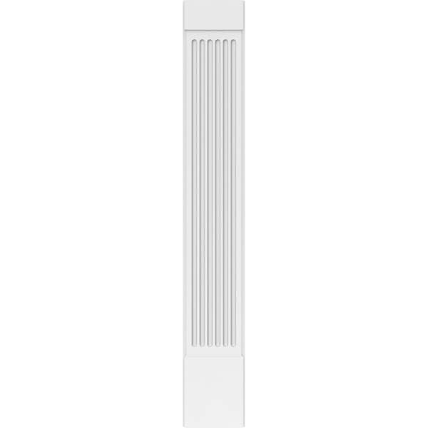 Ekena Millwork Fluted PVC Pilaster w/Standard Capital & Base, 12"W x 82"H x 2"P - PILP12X082FL01-2
