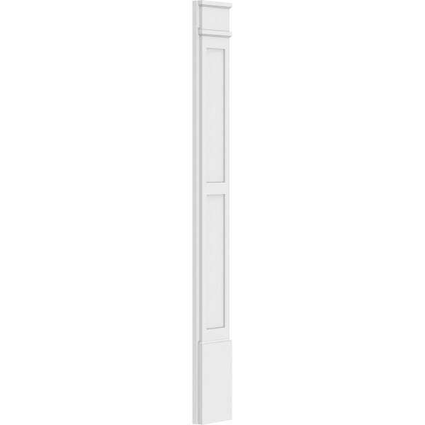 Ekena Millwork Two Equal Flat Panel PVC Pilaster w/Decorative Capital & Base, 8W x 72H x 2P, PR - PILP08X072DFP02-2