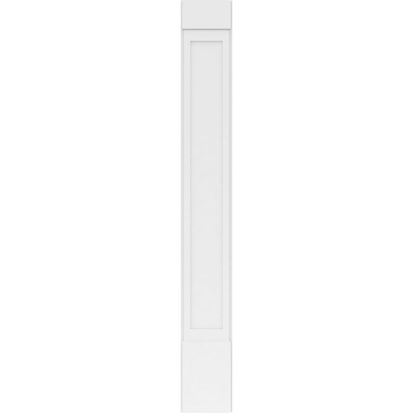 Ekena Millwork Flat Panel PVC Pilaster w/Standard Capital & Base, 12"W x 96"H x 2"P - PILP12X096FP01-2