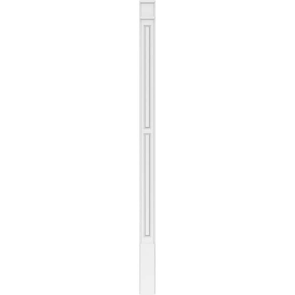 Ekena Millwork Two Equal Raised Panel PVC Pilaster w/Decorative Capital & Base, 5"W x 90"H x 2"P - PILP05X090DRP02-2