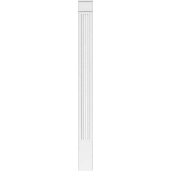 Ekena Millwork Fluted PVC Pilaster w/Decorative Capital & Base, 9"W x 102"H x 2"P - PILP09X102FL02-2