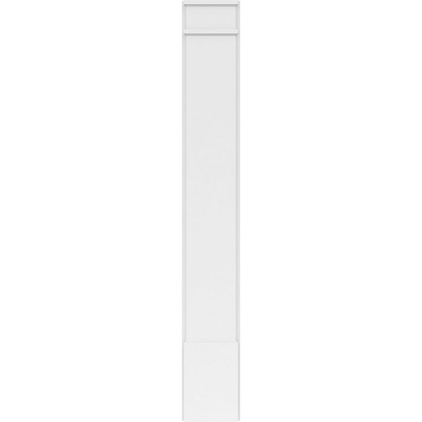 Ekena Millwork Plain PVC Pilaster w/Decorative Capital & Base, 10"W x 72"H x 2"P - PILP10X072SM02-2