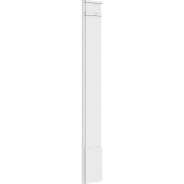 Ekena Millwork Plain PVC Pilaster w/Decorative Capital & Base, 10"W x 72"H x 2"P - PILP10X072SM02-2