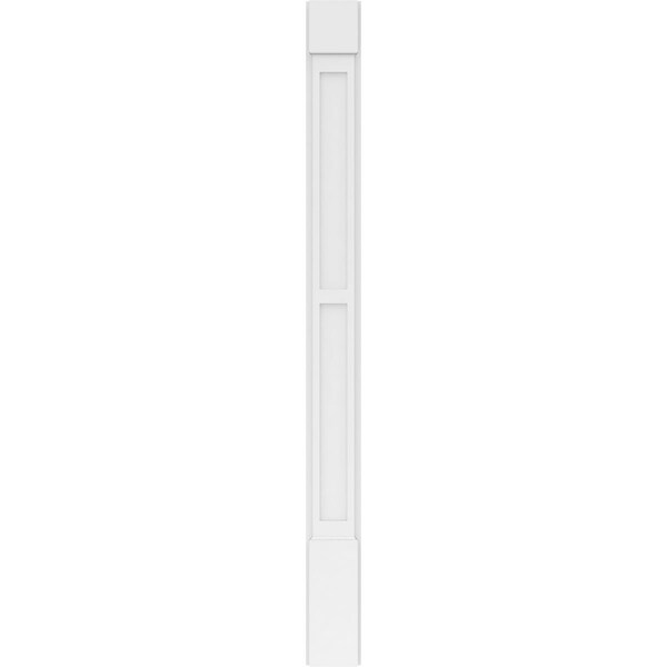 Ekena Millwork Two Equal Flat Panel PVC Pilaster w/Standard Capital & Base, 6"W x 72"H x 2"P - PILP06X072DFP01-2