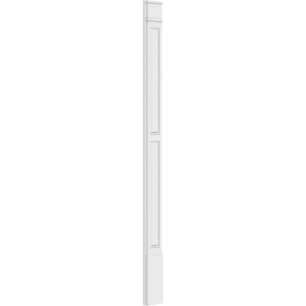 Ekena Millwork Two Equal Raised Panel PVC Pilaster w/Decorative Capital & Base, 8"W x 102"H x 2"P - PILP08X102DRP02-2