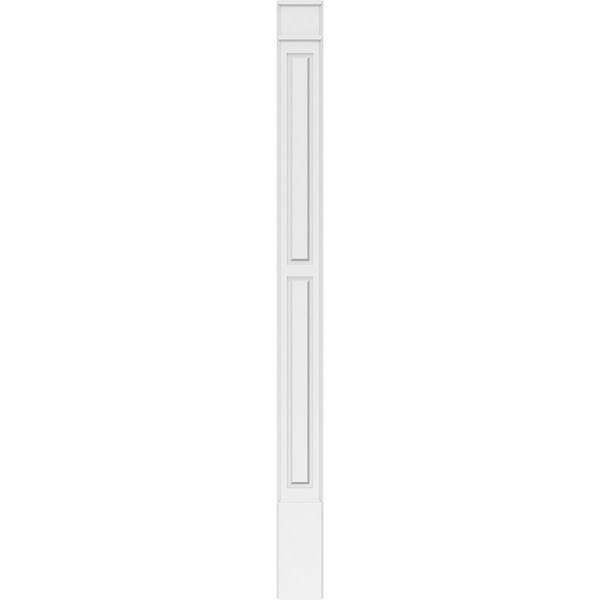Ekena Millwork Two Equal Raised Panel PVC Pilaster w/Decorative Capital & Base, 8"W x 102"H x 2"P - PILP08X102DRP02-2