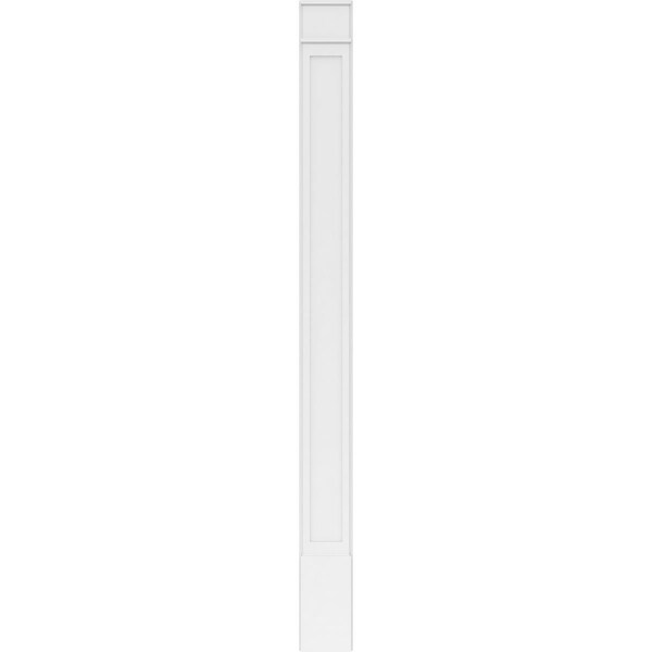 Ekena Millwork Flat Panel PVC Pilaster w/Decorative Capital & Base, 10"W x 120"H x 2"P - PILP10X120FP02-2