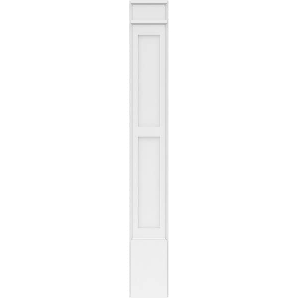 Ekena Millwork Two Equal Flat Panel PVC Pilaster w/Decorative Capital & Base, 8"W x 60"H x 2"P - PILP08X060DFP02-2