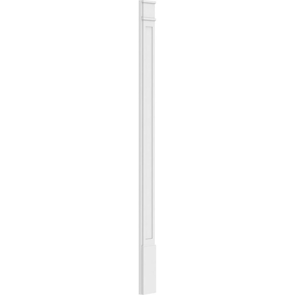 Ekena Millwork Flat Panel PVC Pilaster w/Decorative Capital & Base, 7"W x 102"H x 2"P - PILP07X102FP02-2