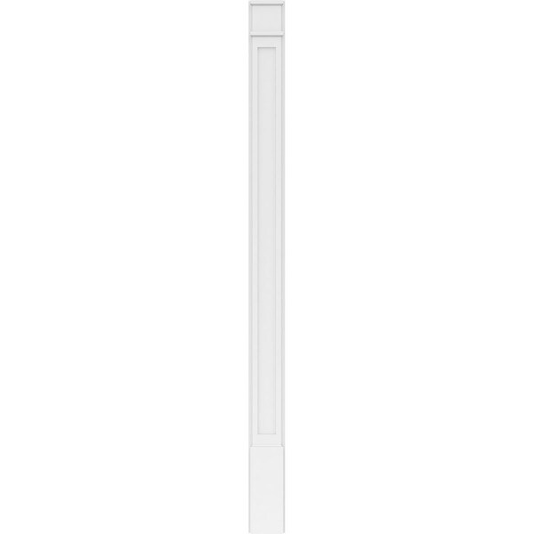 Ekena Millwork Flat Panel PVC Pilaster w/Decorative Capital & Base, 7"W x 102"H x 2"P - PILP07X102FP02-2