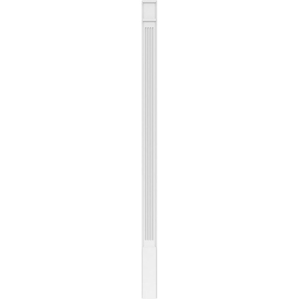 Ekena Millwork Fluted PVC Pilaster w/Decorative Capital & Base, 5"W x 96"H x 2"P - PILP05X096FL02-2