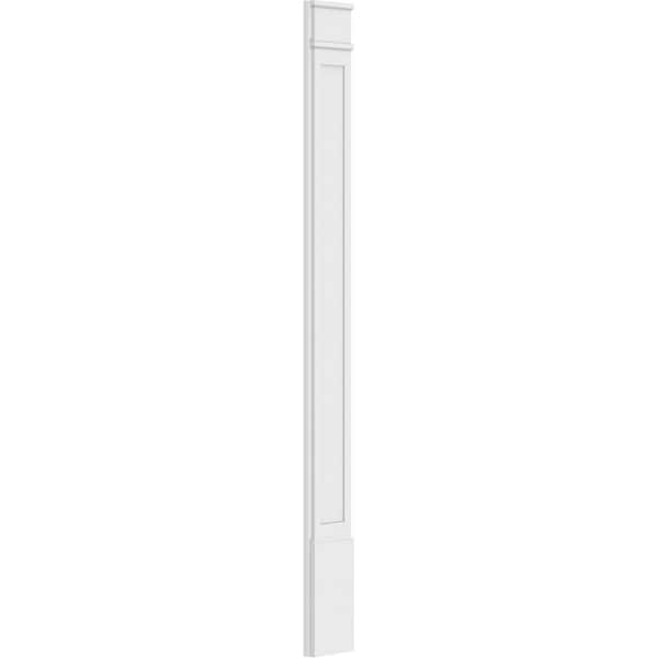 Ekena Millwork Flat Panel PVC Pilaster w/Decorative Capital & Base, 9"W x 96"H x 2"P - PILP09X096FP02-2