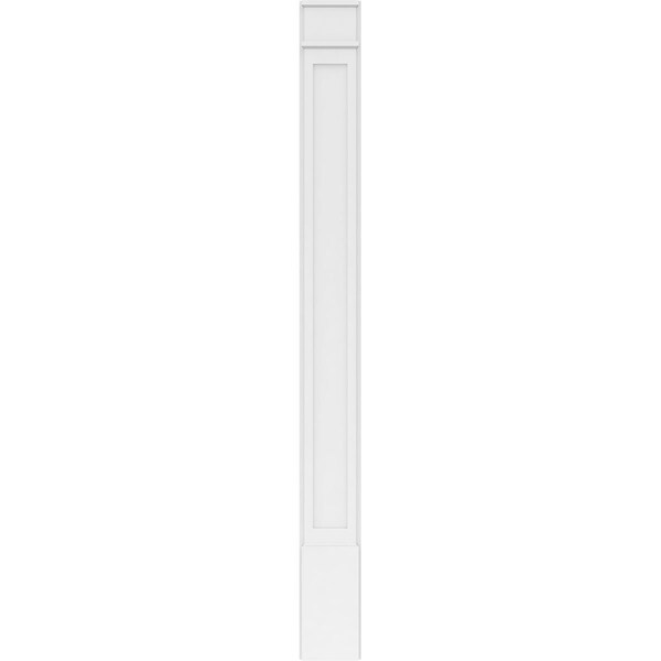 Ekena Millwork Flat Panel PVC Pilaster w/Decorative Capital & Base, 9"W x 96"H x 2"P - PILP09X096FP02-2