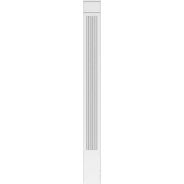 Ekena Millwork Fluted PVC Pilaster w/Decorative Capital & Base, 10"W x 102"H x 2"P - PILP10X102FL02-2