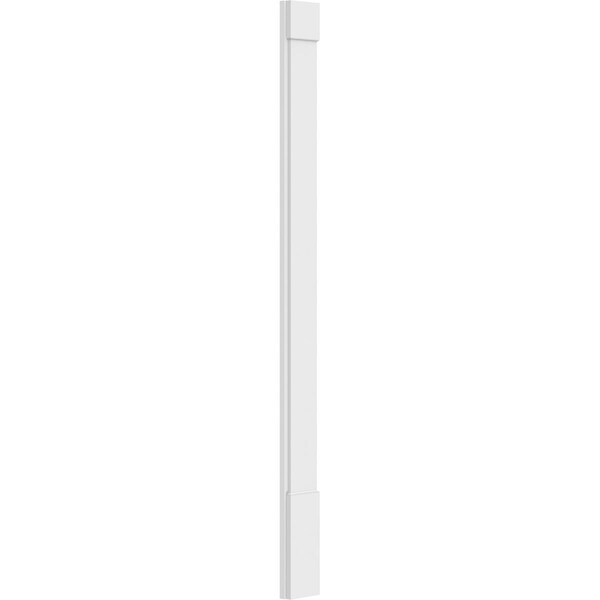 Ekena Millwork Plain PVC Pilaster w/Standard Capital & Base, 7"W x 90"H x 2"P - PILP07X090SM01-2