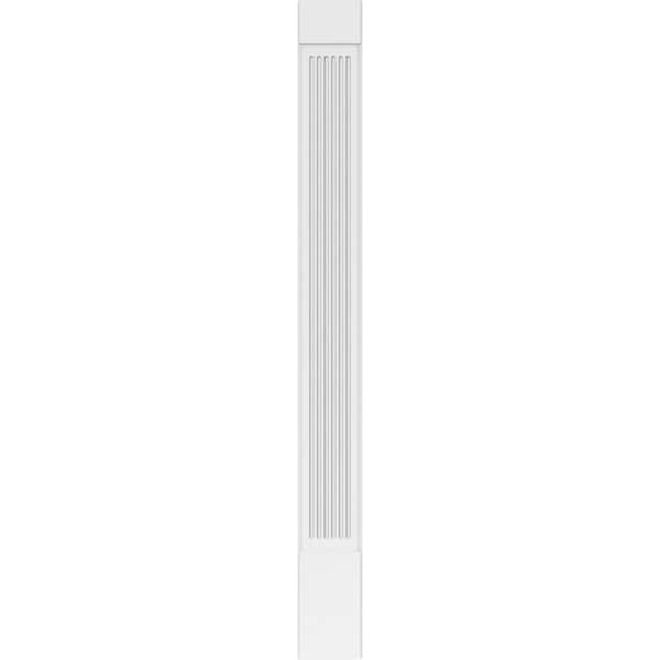 Ekena Millwork Fluted PVC Pilaster w/Standard Capital & Base, 10"W x 102"H x 2"P - PILP10X102FL01-2