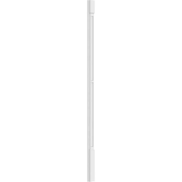 Ekena Millwork Two Equal Flat Panel PVC Pilaster w/Standard Capital & Base, 4"W x 96"H x 2"P - PILP04X096DFP01-2