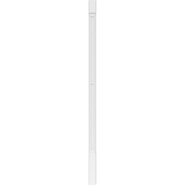 Ekena Millwork Two Equal Flat Panel PVC Pilaster w/Standard Capital & Base, 4"W x 96"H x 2"P - PILP04X096DFP01-2