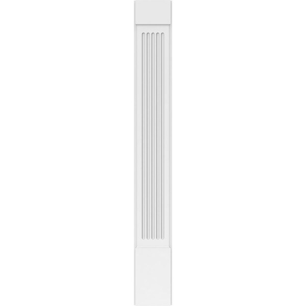 Ekena Millwork Fluted PVC Pilaster w/Standard Capital & Base, 9"W x 72"H x 2"P - PILP09X072FL01-2
