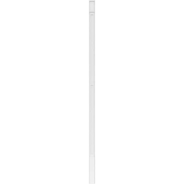 Ekena Millwork Two Equal Flat Panel PVC Pilaster w/Decorative Capital & Base, 4"W x 120"H x 2"P - PILP04X120DFP02-2