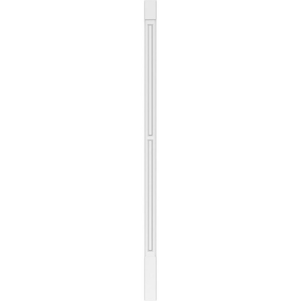 Ekena Millwork Two Equal Raised Panel PVC Pilaster w/Standard Capital & Base, 5"W x 120"H x 2"P - PILP05X120DRP01-2