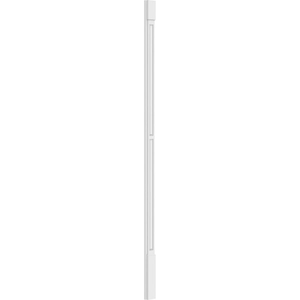 Ekena Millwork Two Equal Raised Panel PVC Pilaster w/Standard Capital & Base, 5"W x 120"H x 2"P - PILP05X120DRP01-2