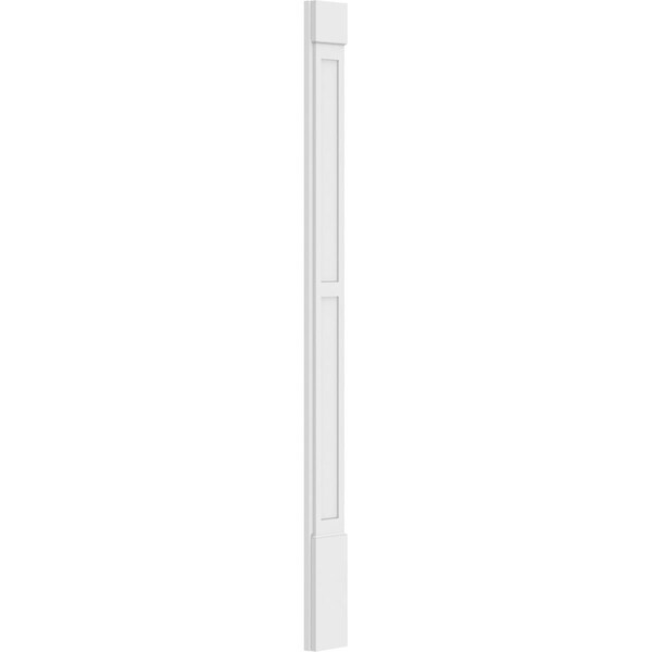 Ekena Millwork Two Equal Flat Panel PVC Pilaster w/Standard Capital & Base, 7"W x 90"H x 2"P - PILP07X090DFP01-2