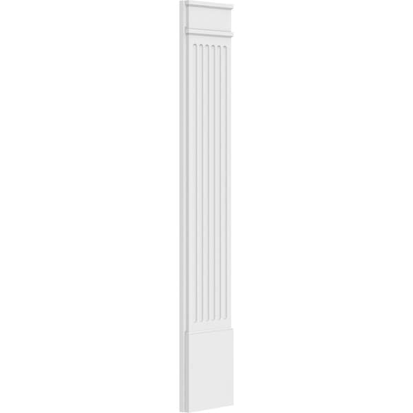 Ekena Millwork Fluted PVC Pilaster w/Decorative Capital & Base, 12"W x 72"H x 2"P - PILP12X072FL02-2