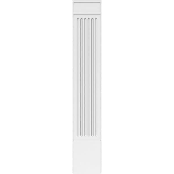 Ekena Millwork Fluted PVC Pilaster w/Decorative Capital & Base, 12"W x 72"H x 2"P - PILP12X072FL02-2