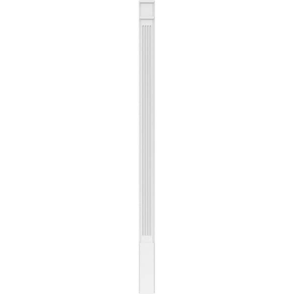 Ekena Millwork Fluted PVC Pilaster w/Decorative Capital & Base, 5"W x 90"H x 2"P - PILP05X090FL02-2