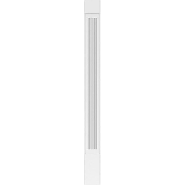 Ekena Millwork Fluted PVC Pilaster w/Standard Capital & Base, 7"W x 82"H x 2"P - PILP07X082FL01-2
