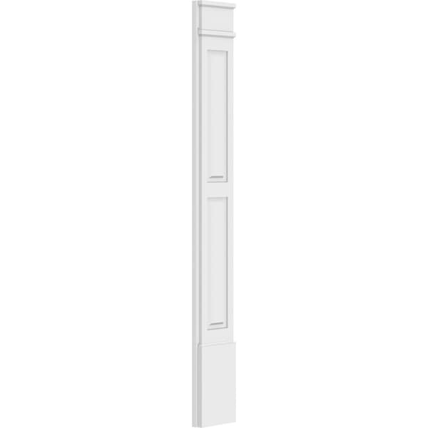 Ekena Millwork Two Equal Raised Panel PVC Pilaster w/Decorative Capital & Base, 9"W x 72"H x 2"P - PILP09X072DRP02-2