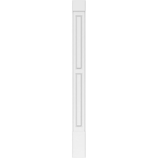 Ekena Millwork Two Equal Raised Panel PVC Pilaster w/Standard Capital & Base, 7"W x 82"H x 2"P - PILP07X082DRP01-2