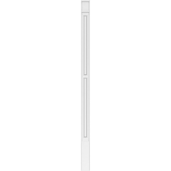 Ekena Millwork Two Equal Raised Panel PVC Pilaster w/Decorative Capital & Base, 5"W x 96"H x 2"P - PILP05X096DRP02-2