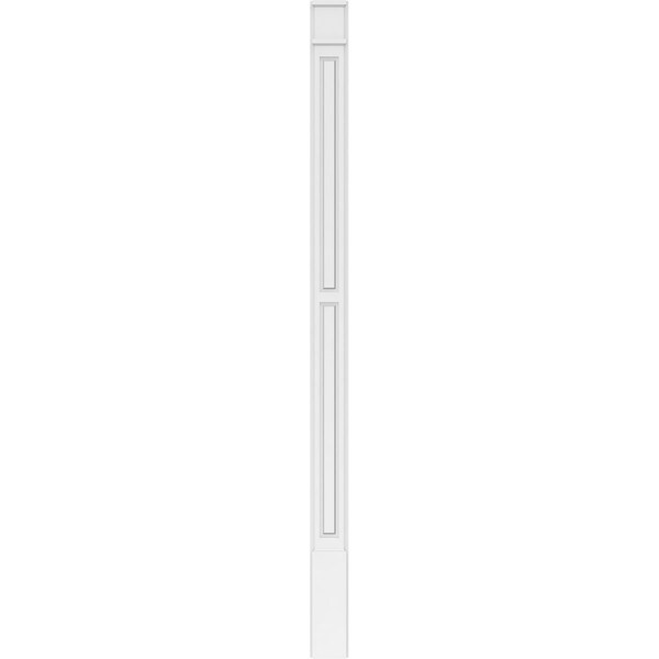 Ekena Millwork Two Equal Raised Panel PVC Pilaster w/Decorative Capital & Base, 6"W x 102"H x 2"P - PILP06X102DRP02-2