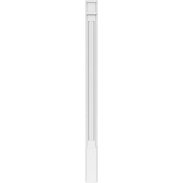 Ekena Millwork Fluted PVC Pilaster w/Decorative Capital & Base, 4"W x 60"H x 2"P - PILP04X060FL02-2