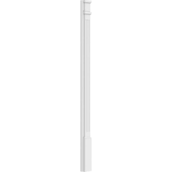 Ekena Millwork Fluted PVC Pilaster w/Decorative Capital & Base, 4"W x 60"H x 2"P - PILP04X060FL02-2
