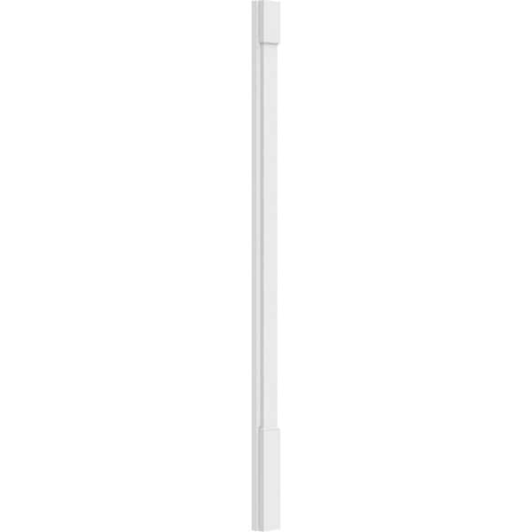 Ekena Millwork Plain PVC Pilaster w/Standard Capital & Base, 4W x 72H x 2P, PR - PILP04X072SM01-2