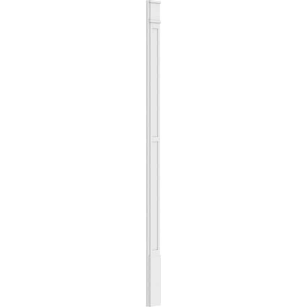 Ekena Millwork Two Equal Flat Panel PVC Pilaster w/Decorative Capital & Base, 6"W x 108"H x 2"P - PILP06X108DFP02-2