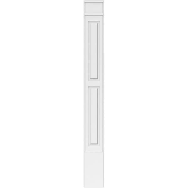 Ekena Millwork Two Equal Raised Panel PVC Pilaster w/Decorative Capital & Base, 8"W x 72"H x 2"P - PILP08X072DRP02-2