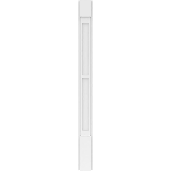 Ekena Millwork Two Equal Flat Panel PVC Pilaster w/Standard Capital & Base, 4"W x 48"H x 2"P - PILP04X048DFP01-2